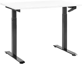 Beliani Rankiniu būdu reguliuojamas stalas DESTINES baltas/juodas 120 cm 72 cm