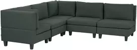 Beliani Modulinė sofa 5 asmenims UNSTAD dešininė, tamsiai žalia