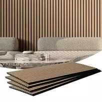 VEVOR Akustinės sienų plokštės su lentjuostėmis, MDF, šviesus ąžuolas, 120 x 60 cm, 4 vnt.