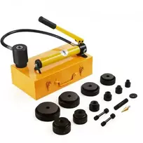 VEVOR Hidraulinis skylių išmušimo presų rinkinys SYK-15-10, 15 t, 12,7-101,6 mm, su 10 matricų