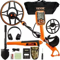 Metalo detektorius VEVOR Vandeniui atsparus metalų detektorius, 30,5 cm ritė, LCD, 7 režimai, Bluetooth ausinės