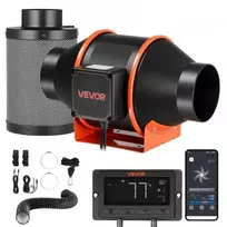 Ventiliatorius VEVOR Inline duct fan kit su anglies filtru, 349 m³/h, 101.6 mm, HF-100PE