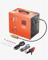 Koduva VEVOR PCP oro kompresorius, 4500 PSI / 30 MPa, DC12V/AC230V, su įmontuotu keitikliu ir ventiliatoriaus aušinimu