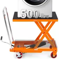 VEVOR Hidraulinis kėlimo stalas vežimėlis, 230 kg, 720 mm, vieno žirklinio tipo, oranžinis