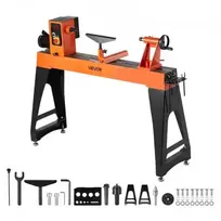 VEVOR Medžio tekinimo staklės, 1500 W / 2 AG, kintamas greitis 0–3200 aps./min., 457 x 1020 mm