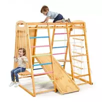 VEVOR 9 viename Montessori vidaus žaidimų aikštelė vaikams, medinė, 113 kg