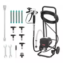 Koduva VEVOR stacionarus beorinis dažų purkštuvas, 650 W, 3000 PSI, su vežimėliu