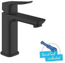 Grohe washbasin mixer Dice M, with push-open waste, matt juodas
