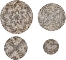 Beliani Sienų dekoracijų rinkinys LAOCAI iš jūržolių 45/40/30/20 cm juodas