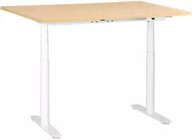 Beliani Elektriškai reguliuojamas stalas DESTINAS šviesiai rudas / baltas 120 cm 72 cm