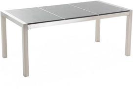 Beliani Sodo stalas GROSSETO 180 cm 90 cm Poliruotas granitas pilkas