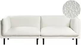 Beliani Trivietė sofa VORGOD Boucle Kreminės spalvos