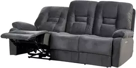 Beliani Trivietė sofa su elektrine relaksacijos funkcija BERGEN Velūras tamsiai pilka