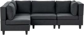 Beliani Modulinė 4 vietų kampinė sofa UNSTAD Dešininė Juoda