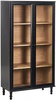 Beliani Vitrina su stiklinėmis durelėmis TINGLEDALE 80 cm juoda
