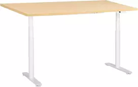 Beliani Elektriškai reguliuojamas stalas DESTINAS, šviesiai ruda / balta, 160 cm x 72 cm