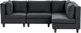 Beliani Modulinė sofa UNSTAD 4 asmenims, kairinė, juoda