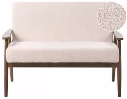 Beliani Dvivietė sofa ESRUM Boucle tamsiai ruda/smėlio spalvos