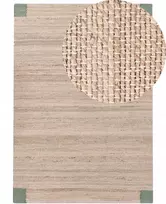 Beliani Kilimas AMRAVATI smėlio/žalios spalvos 160 x 230 cm džiuto