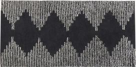 Beliani Kilimėlis BATHINDA Juodas/Baltas 80 x 150 cm Medvilninis