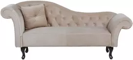 Sofa Beliani Kairysis gultas LATTES, veliūras, smėlio spalvos