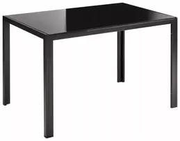 Beliani Valgomojo stalas LAVOS, juodas, 120 cm x 80 cm, grūdintas stiklas