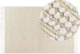 Beliani Kilimas MAVIKENT smėlio spalvos 160 x 230 cm vilnonis