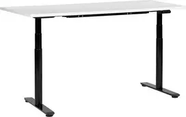 Beliani Elektriškai reguliuojamas stalas DESTINAS baltas/juodas 160 cm 72 cm