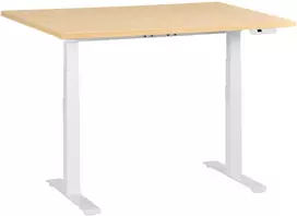 Beliani Elektriškai reguliuojamas stalas DESTINES šviesiai rudas / baltas 120 cm 72 cm