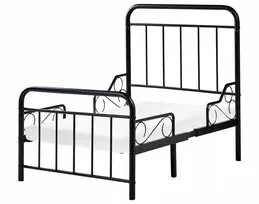 Beliani Išskleidžiama vaikiška lova Metal ANAIS 90 x 200 cm juoda