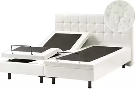 Beliani Reguliuojama lova Boucle DUKE 160 x 200 cm kreminė