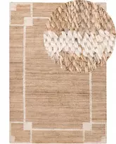 Beliani Kilimas GONDIA šviesiai smėlio spalvos 160 x 230 cm džiutas