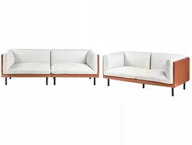 Sofa Beliani 5 vietų baldų komplektas VORGOD, kreminė balta