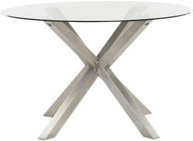 Beliani Sodo stalas MALETTO 120 cm, stiklas, sidabrinis