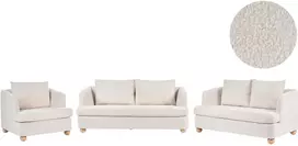 Sofa Beliani 6 asmenų poilsio baldų komplektas RATTVIK, boucle audinys, pieno balta