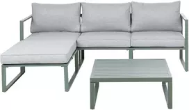 Lauko baldų komplektas Beliani Sodo kampinė sofa su staliuku 3 asmenims OLANG žalia