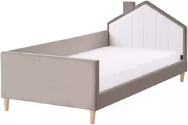 Beliani Vaikiška lova namelis Kervan 90 x 200 cm smėlio spalvos