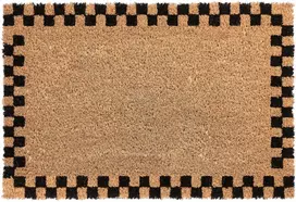 Beliani Durų kilimėlis SAGADA smėlio / juodos spalvos 60 x 90 cm kokoso pluoštas