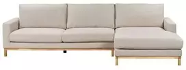 Beliani 4 vietų kampinė sofa SIGGARD, smėlio spalvos, kairinė