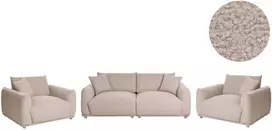 Sofa Beliani 5 asmenų svetainės baldų komplektas JUBEK, smėlio spalvos boucle audinys