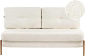 Beliani Dvivietė sofa lova EDLAND iš „Boucle“ audinio, balta