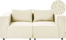 Beliani Dvivietė modulinė sofa AXEBO, kreminė balta, Boucle audinys