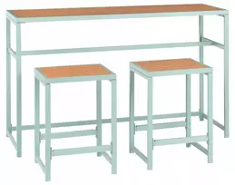 Lauko baldų komplektas Beliani Sodo baro komplektas 2 asmenims AVETRANA šviesiai žalias metalinis