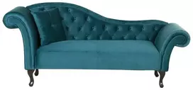 Sofa Beliani Kairysis gultas LATTES, aksominis, lazūro spalva