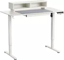 Beliani Elektriškai reguliuojamas stalas LUCAMA, baltas, 120 cm x 60 cm, su USB prievadu