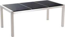 Beliani Sodo stalas GROSSETO 180 cm 90 cm poliruotas granitas, juodas