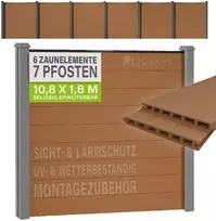 Juskys Privatumo tvora Homestar rinkinys 6 skydai + 7 stulpai 170x2x180 cm ąžuolo spalvos