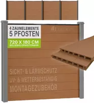 Juskys Privatumo tvora komplektas 4 paneliai ir 5 stulpai 170x2x180 cm iš ąžuolo