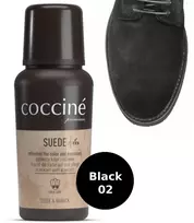 Juoda zomšos ir nubuko spalvos atnaujinimo priemonė – Coccine Suede, Juodas, 75 ml