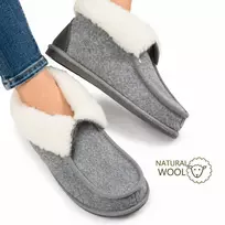 Nowo® moteriškos aukštos žieminės veltinio šlepetės su avies vilna